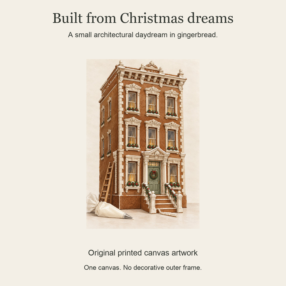 The Gingerbread Architect — Christmas Canvas Wall Art — Complete artwork and product story — Image 8
