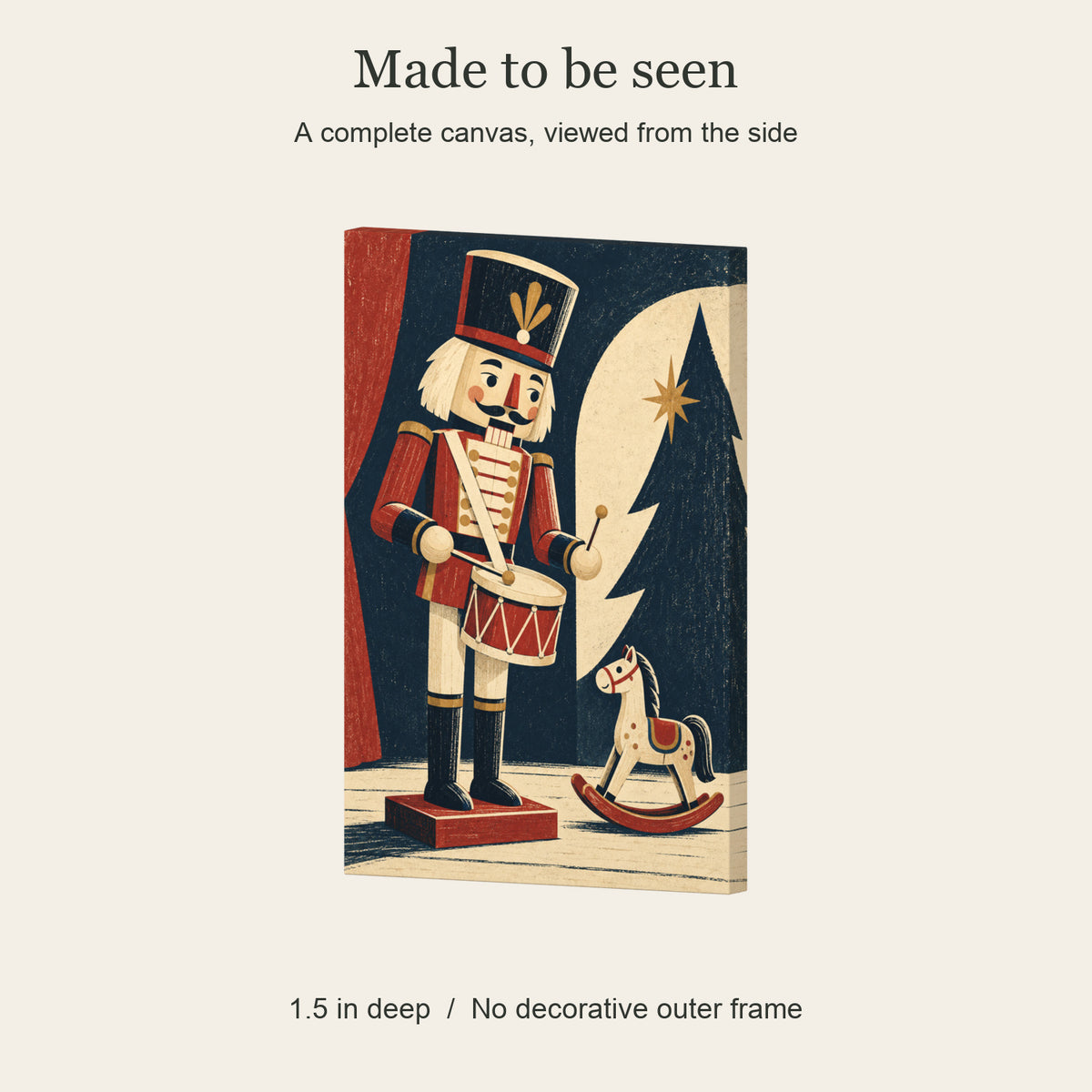The Midnight Toy Rehearsal — Christmas Canvas Wall Art — Complete gallery-wrapped canvas side profile, 1.5 inches deep — Image 5