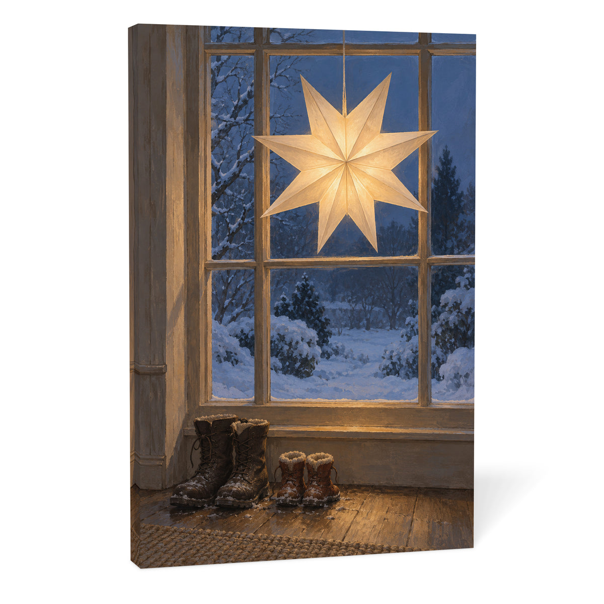 A Star Waiting at the Window — Christmas Canvas Wall Art — Complete canvas on a white background — Image 10