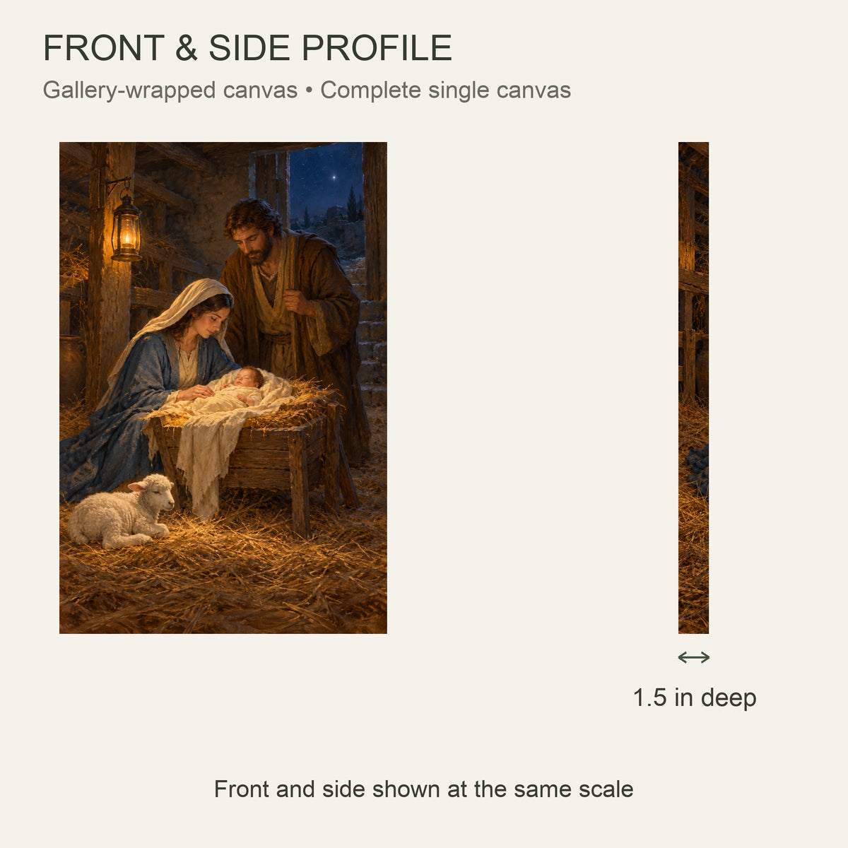 The Smallest Light on Christmas Eve — Christmas Canvas Wall Art — Complete front and 1.5 inch side profile — Image 4