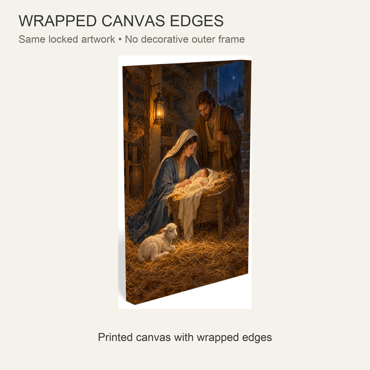 The Smallest Light on Christmas Eve — Christmas Canvas Wall Art — Continuous wrapped canvas edge detail, no outer frame — Image 5