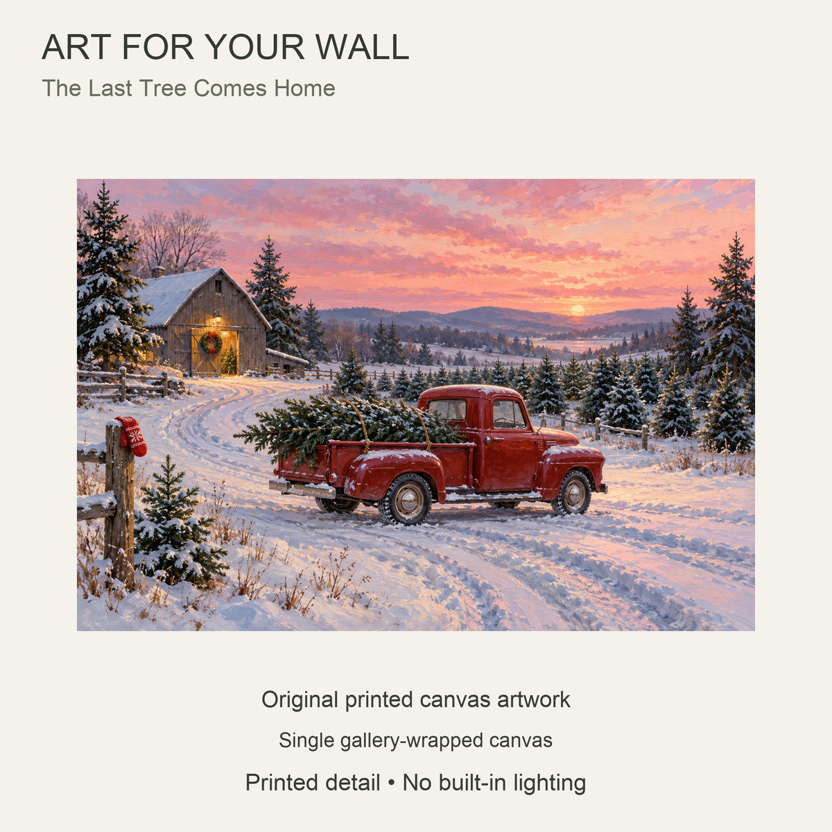 The Last Christmas Tree Comes Home — Christmas Canvas Wall Art — Complete artwork and single canvas configuration — Image 9