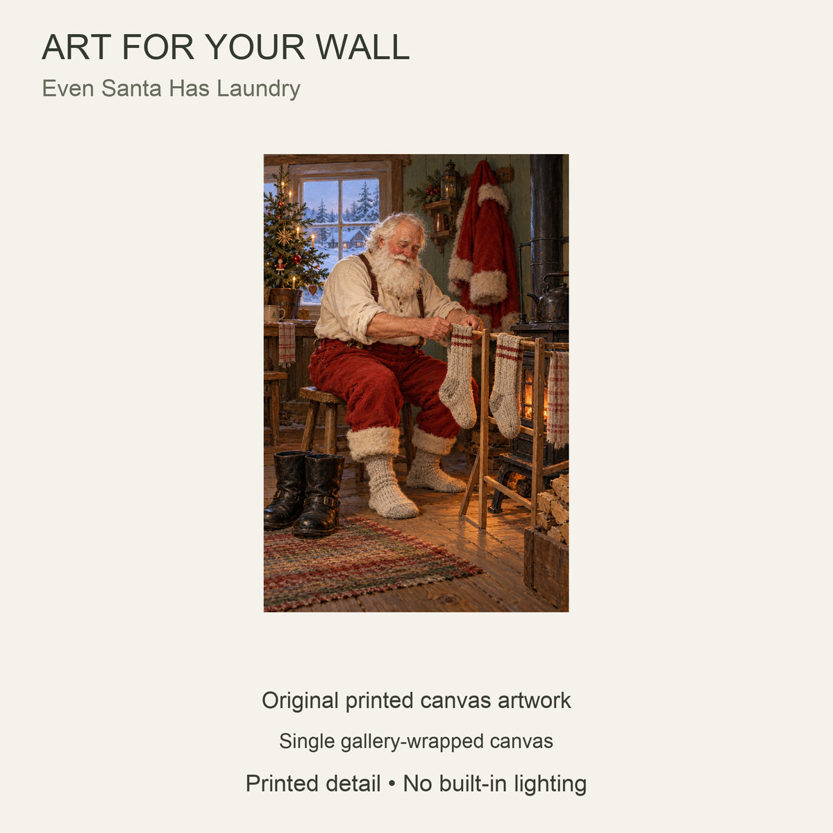 Even Santa Has Laundry — Christmas Canvas Wall Art — Complete artwork and single canvas configuration — Image 9