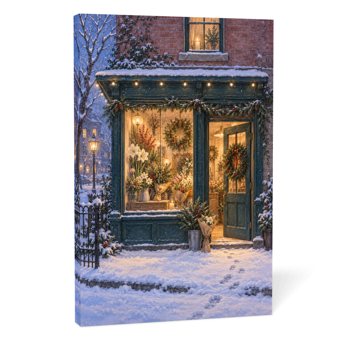 The Flower Shop Stays Open — Christmas Canvas Wall Art — Complete canvas on a white background — Image 10
