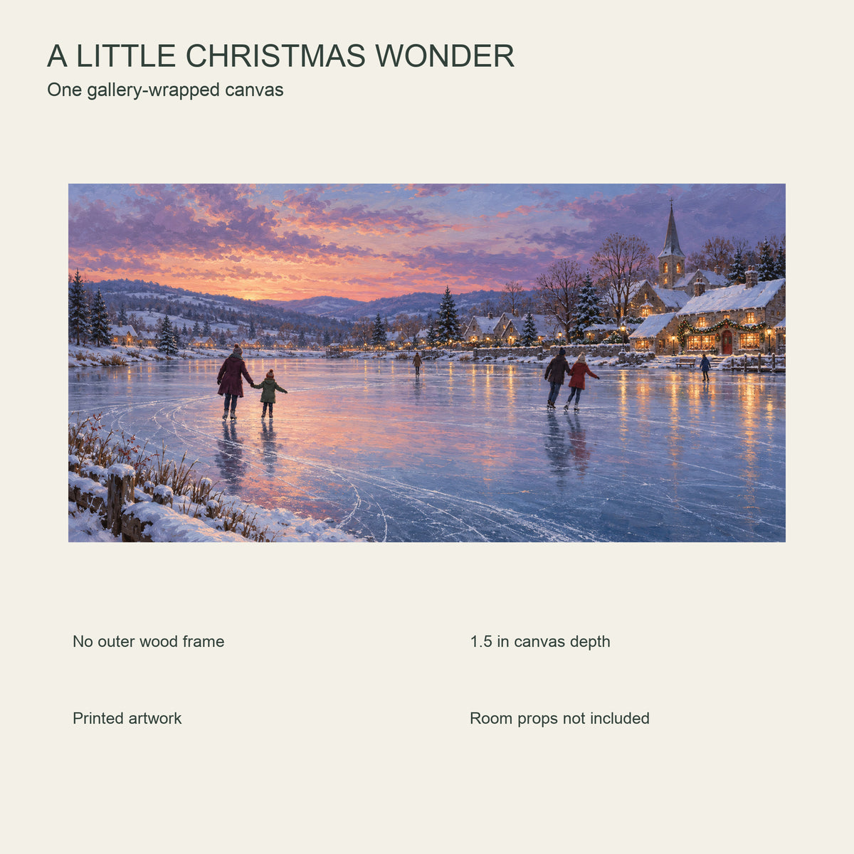 The Last Christmas Waltz on Ice — Christmas Canvas Wall Art — Complete printed canvas and included product configuration — Image 8