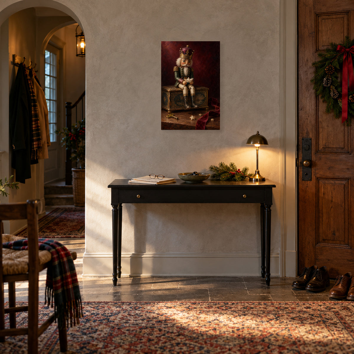 The Nutcracker’s Paper Voyage — Christmas Canvas Wall Art — Alternative Christmas home setting, complete canvas — Image 3