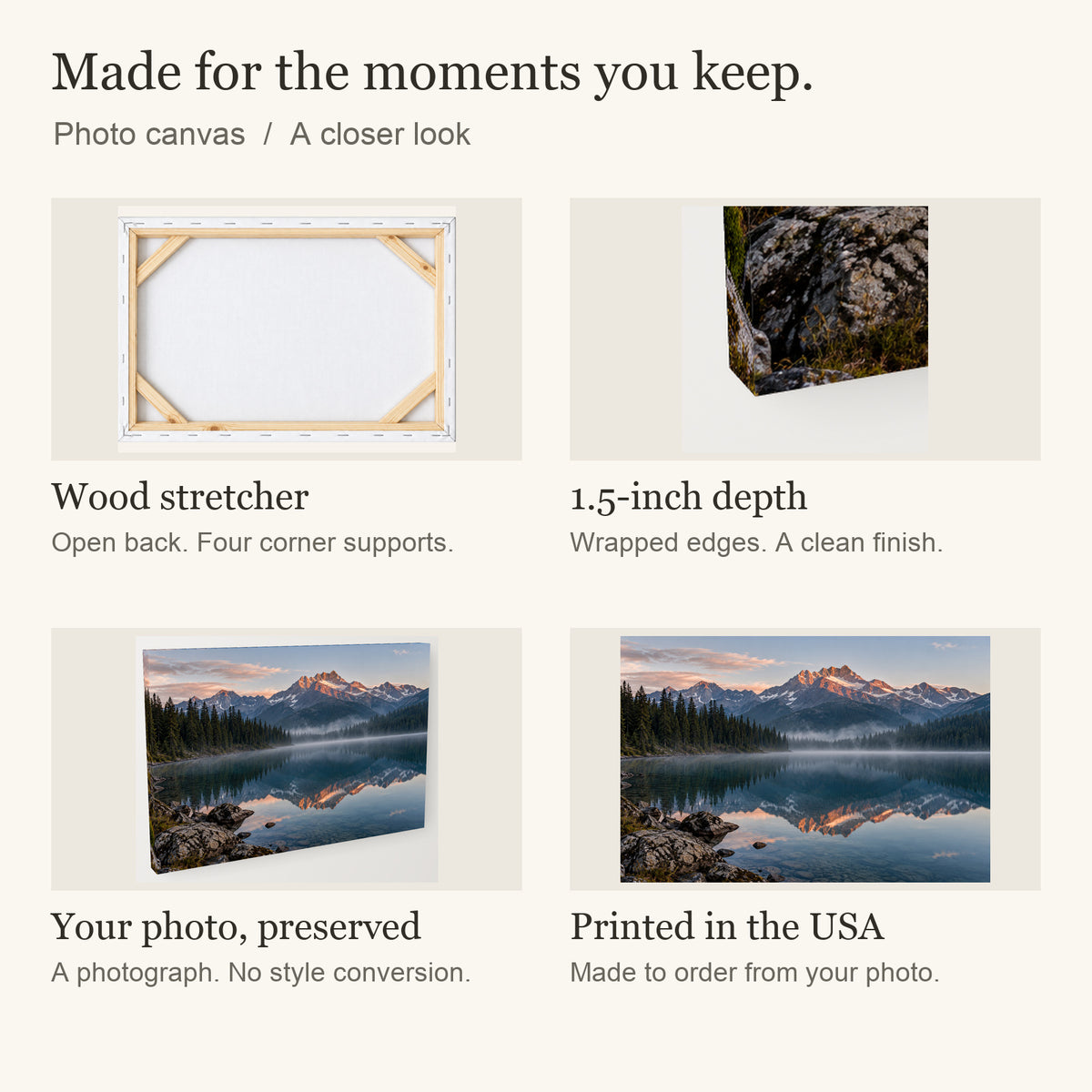 Personalized Landscape Photo Canvas — Your Photo, Printed in the USA — Photo canvas features and customization — Image 2