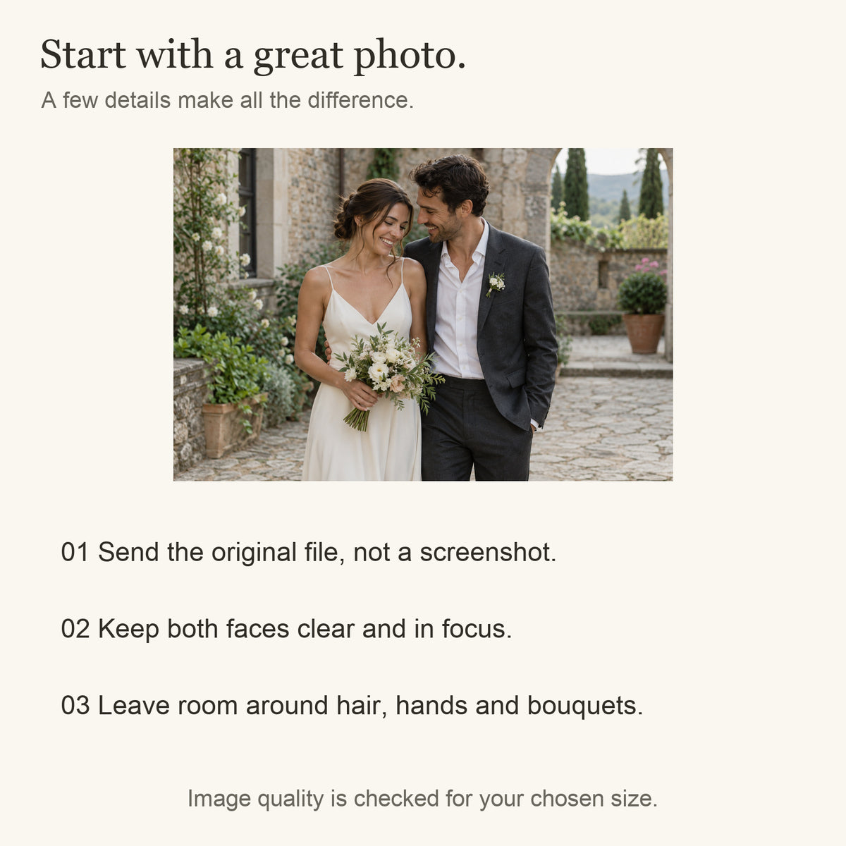 Personalized Wedding & Anniversary Photo Canvas — Original photo submission guidance — Image 9
