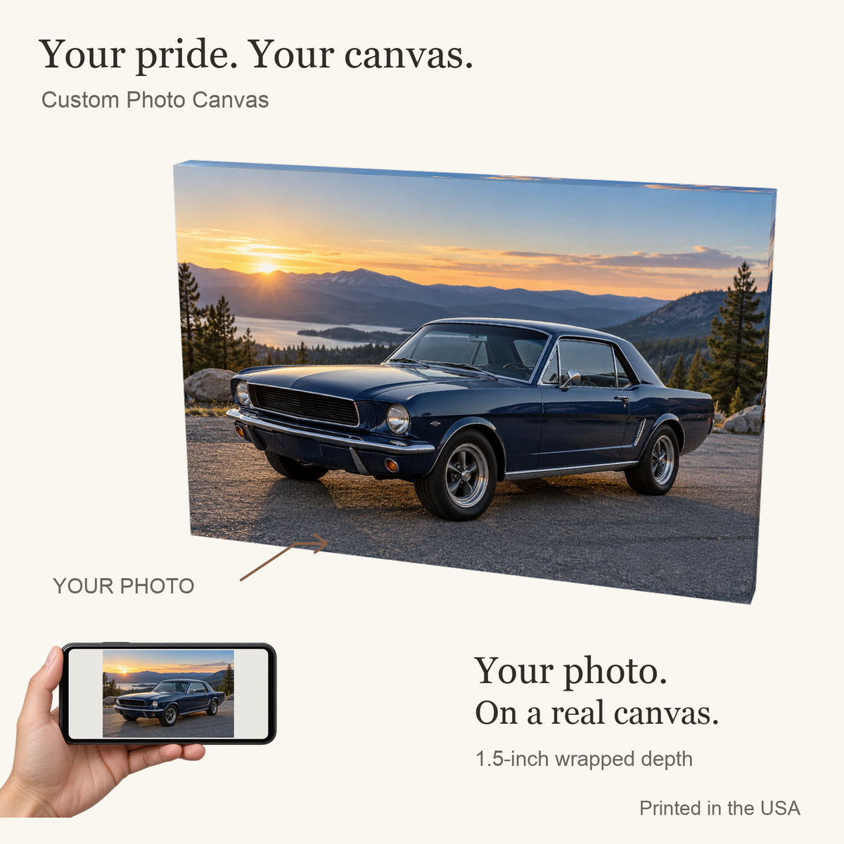 Personalized Car & Motorcycle Photo Canvas — Your photo to canvas — illustrative example — Image 1