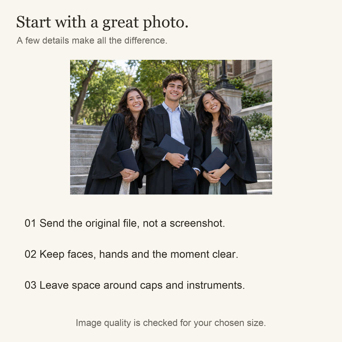 Personalized Graduation & Milestone Photo Canvas — Original photo submission guidance — Image 9