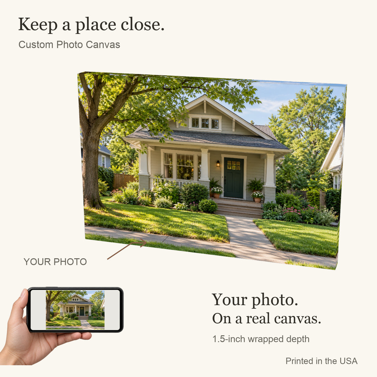 Personalized First Home & House Photo Canvas — Your photo to canvas — illustrative example — Image 1