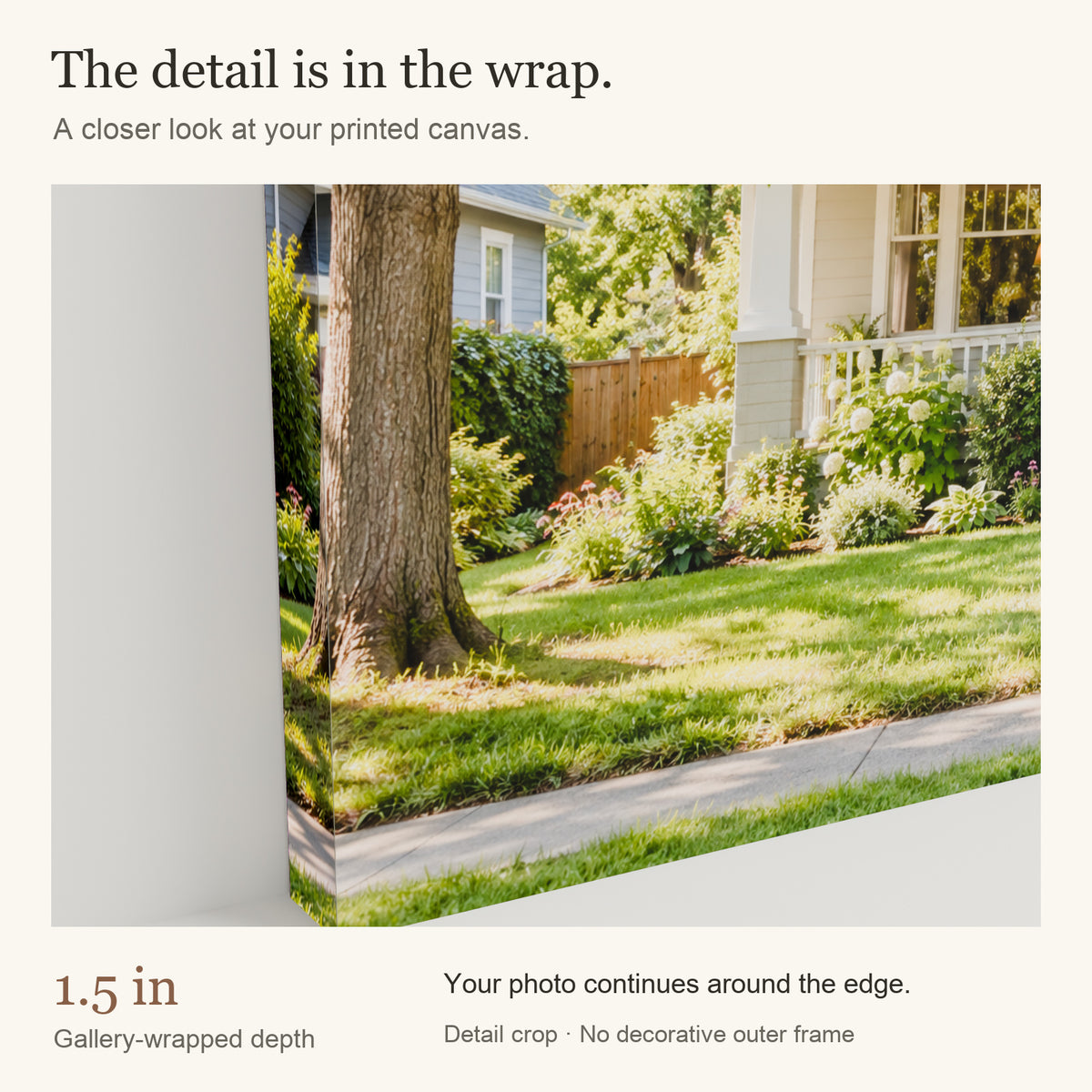 Personalized First Home & House Photo Canvas — Gallery-wrapped canvas edge detail — Image 6