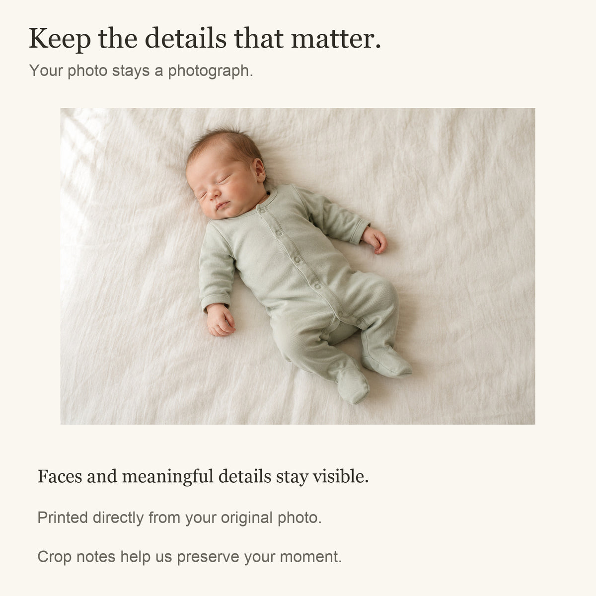 Personalized Baby Photo Canvas — Original photograph and crop guidance — Image 4