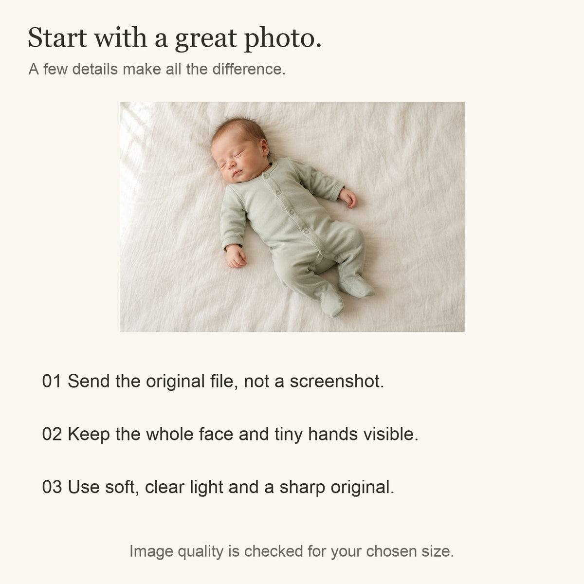Personalized Baby Photo Canvas — Original photo file submission tips — Image 9