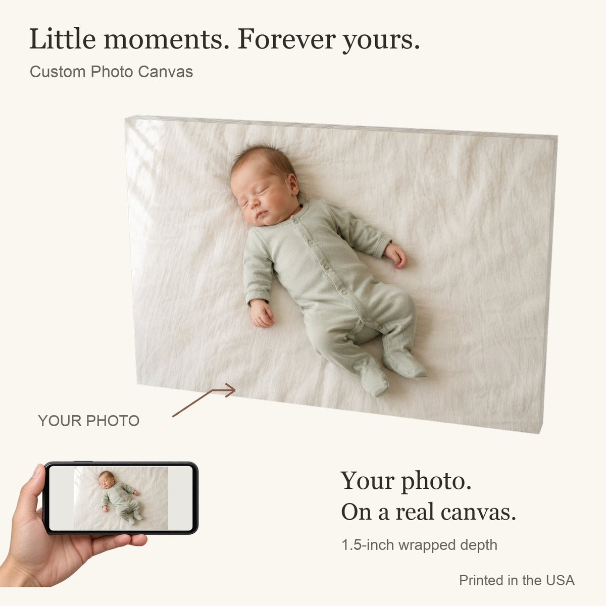 Personalized Baby Photo Canvas — Your photos to canvas — illustrative example — Image 1