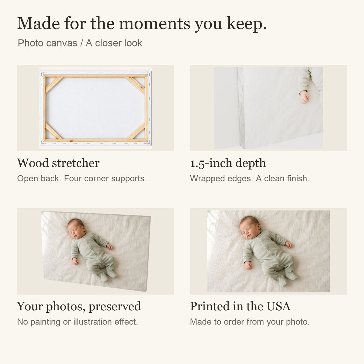 Personalized Baby Photo Canvas — Canvas materials and customization features — Image 5