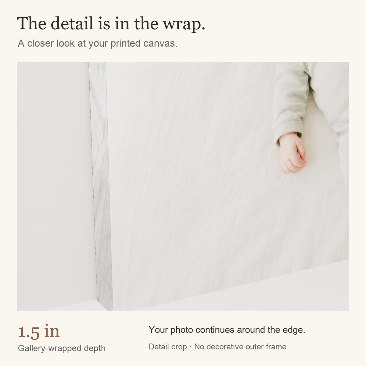 Personalized Baby Photo Canvas — Gallery-wrapped canvas edge detail — Image 6