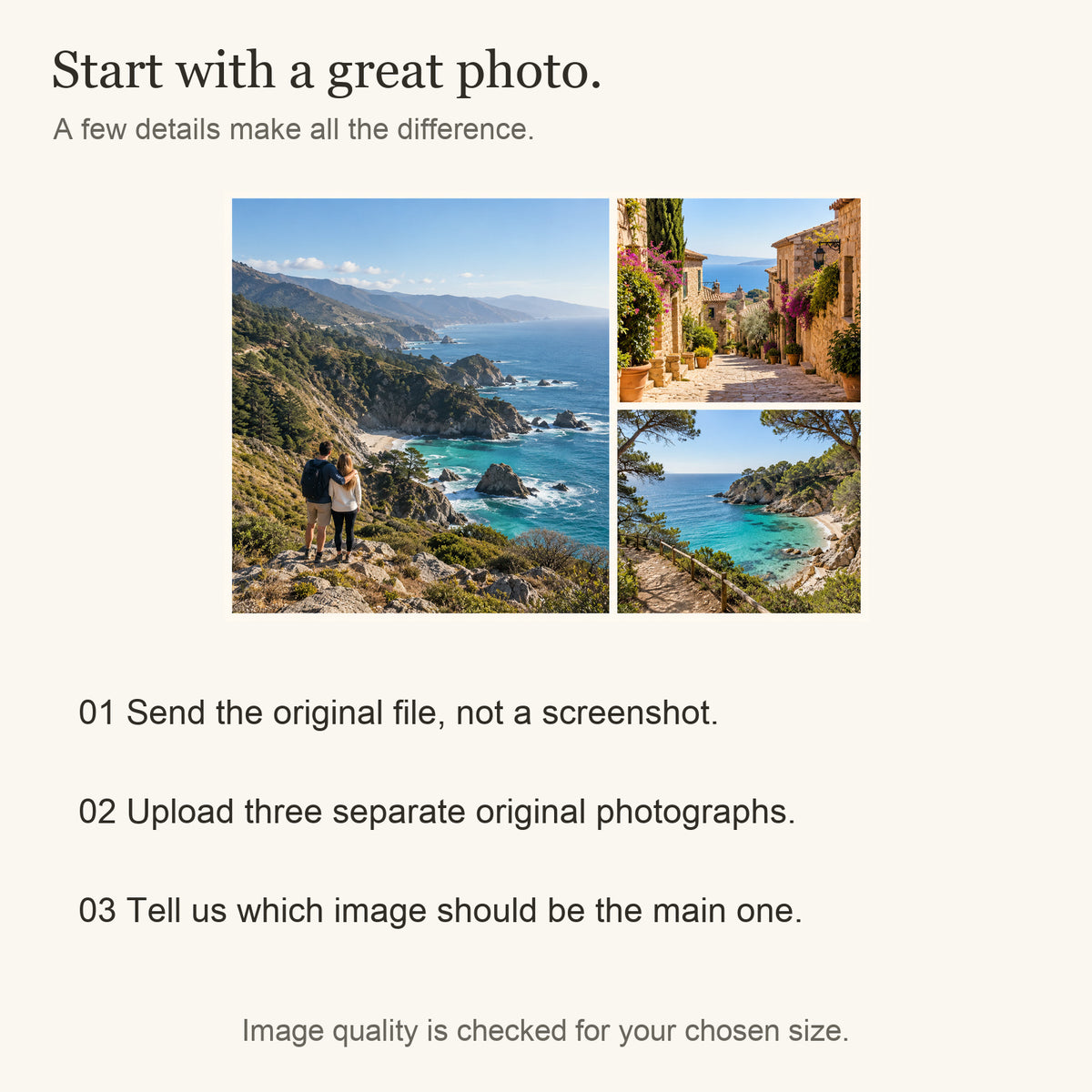 Personalized Three Photo Collage Canvas — Original photo file submission tips — Image 9