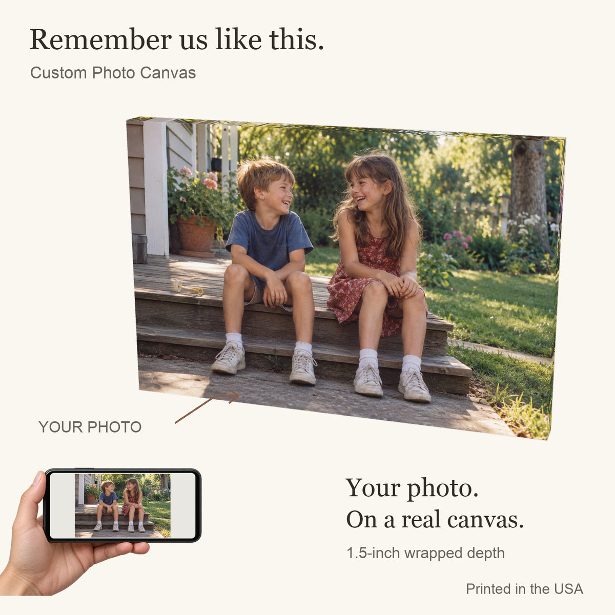 Personalized Childhood Photo Canvas — Your photo to canvas — illustrative example — Image 1