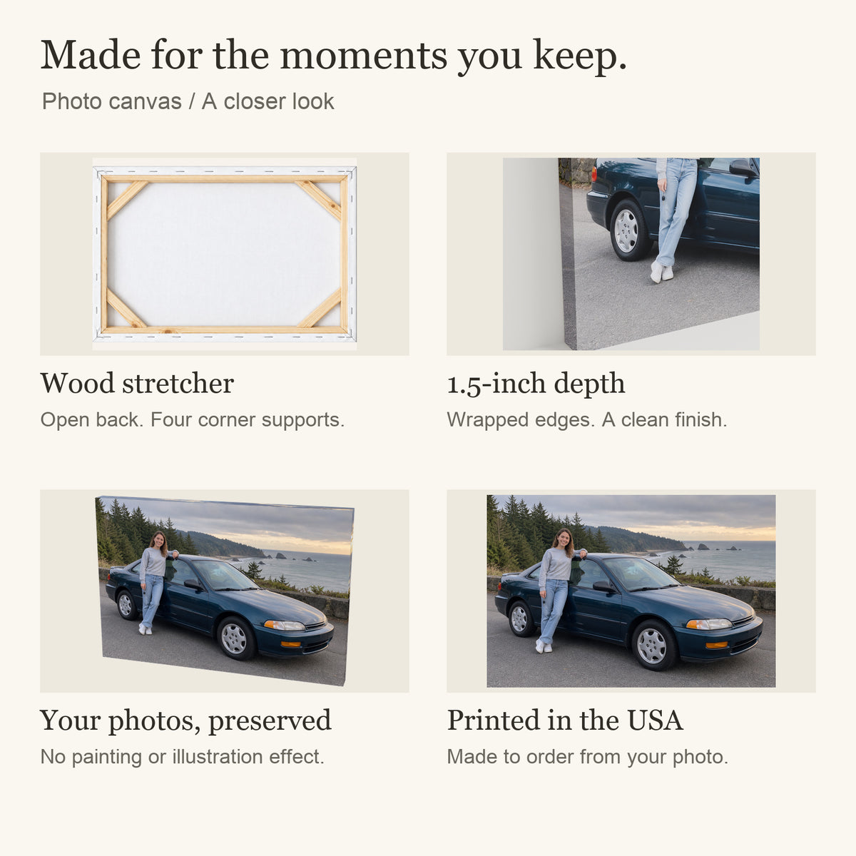 Personalized First Car Photo Canvas — Canvas materials and customization features — Image 5