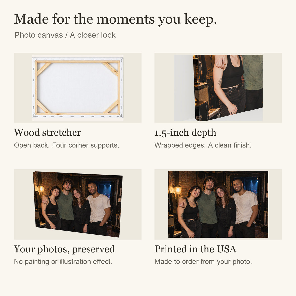 Personalized Band & Dance Group Photo Canvas — Canvas materials and customization features — Image 5