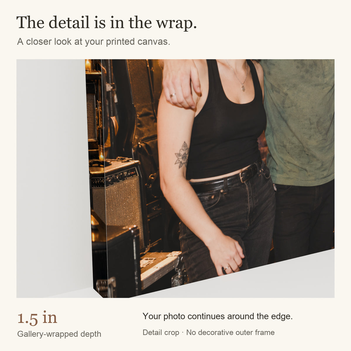Personalized Band & Dance Group Photo Canvas — Gallery-wrapped canvas edge detail — Image 6