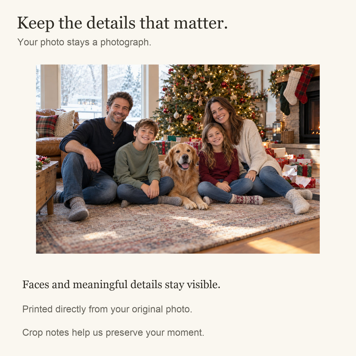 Personalized Christmas Photo Canvas — Original photograph and crop guidance — Image 4