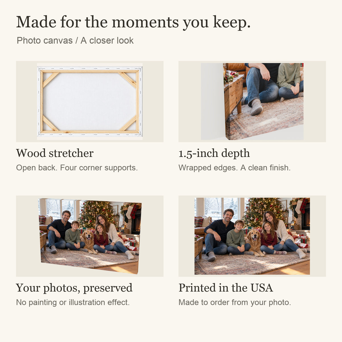 Personalized Christmas Photo Canvas — Canvas materials and customization features — Image 5