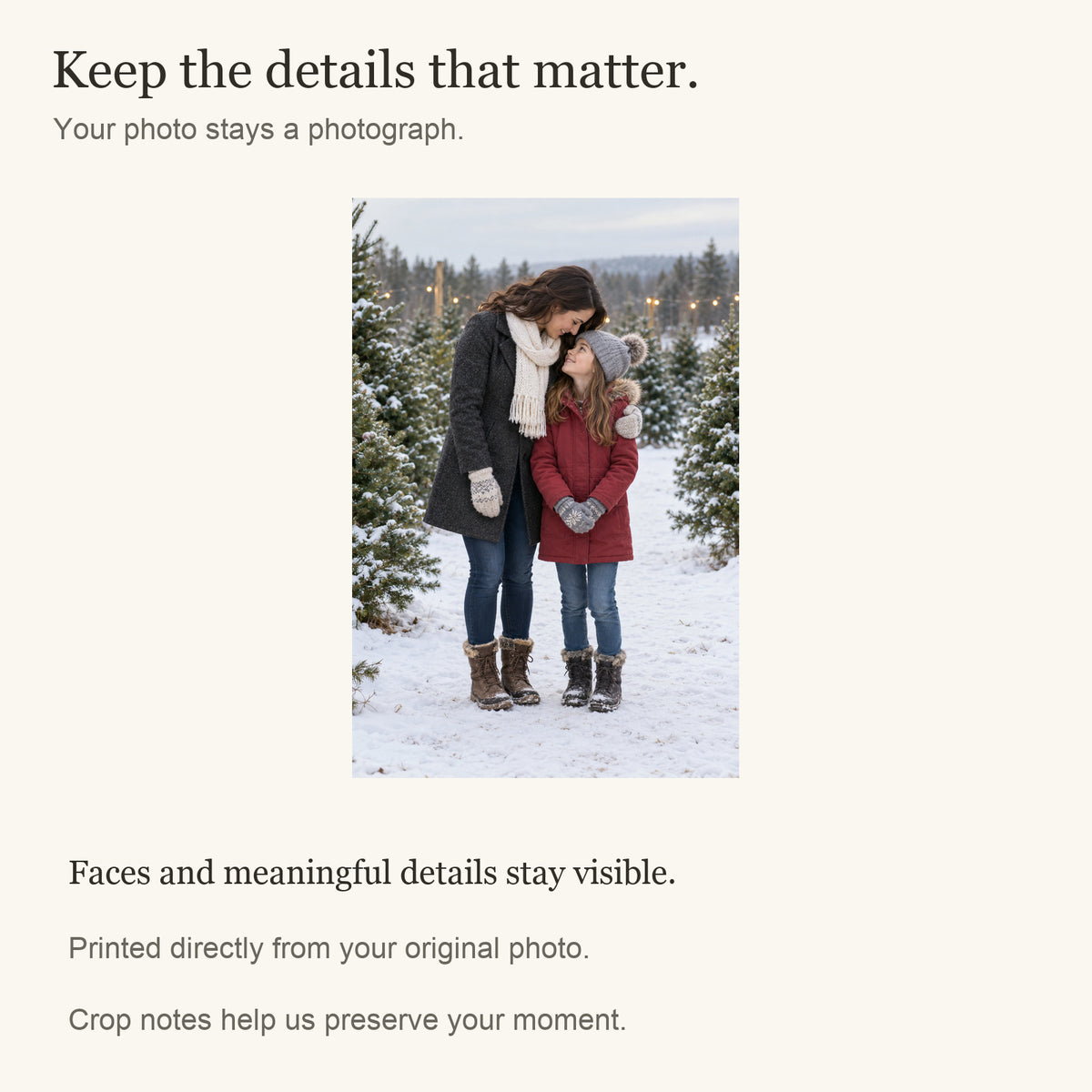Personalized Christmas Portrait Photo Canvas — Original photograph and crop guidance — Image 4