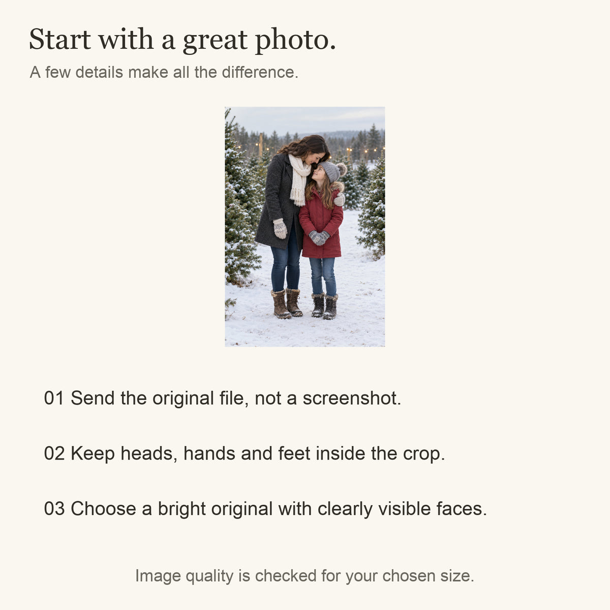 Personalized Christmas Portrait Photo Canvas — Original photo file submission tips — Image 9