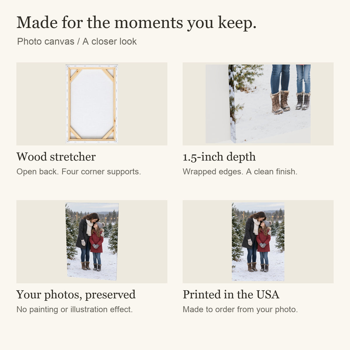 Personalized Christmas Portrait Photo Canvas — Canvas materials and customization features — Image 5