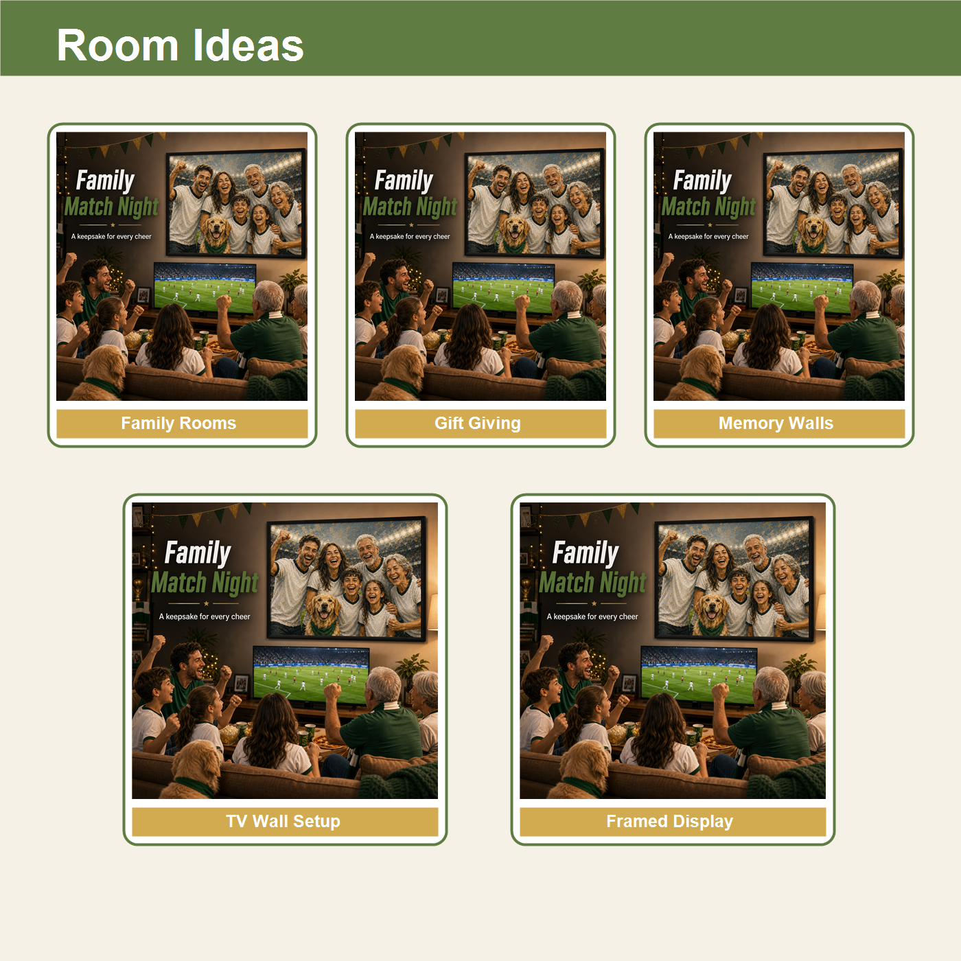 Family personalized soccer wall art room ideas for framed displays memory walls and TV areas