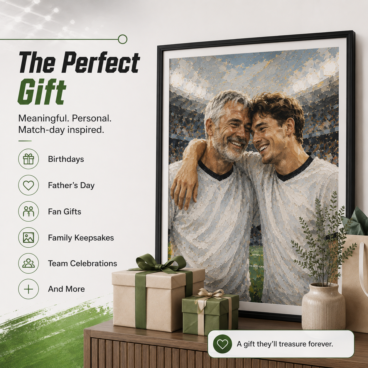 Custom football portrait print gift for birthdays father's day and fan gifts