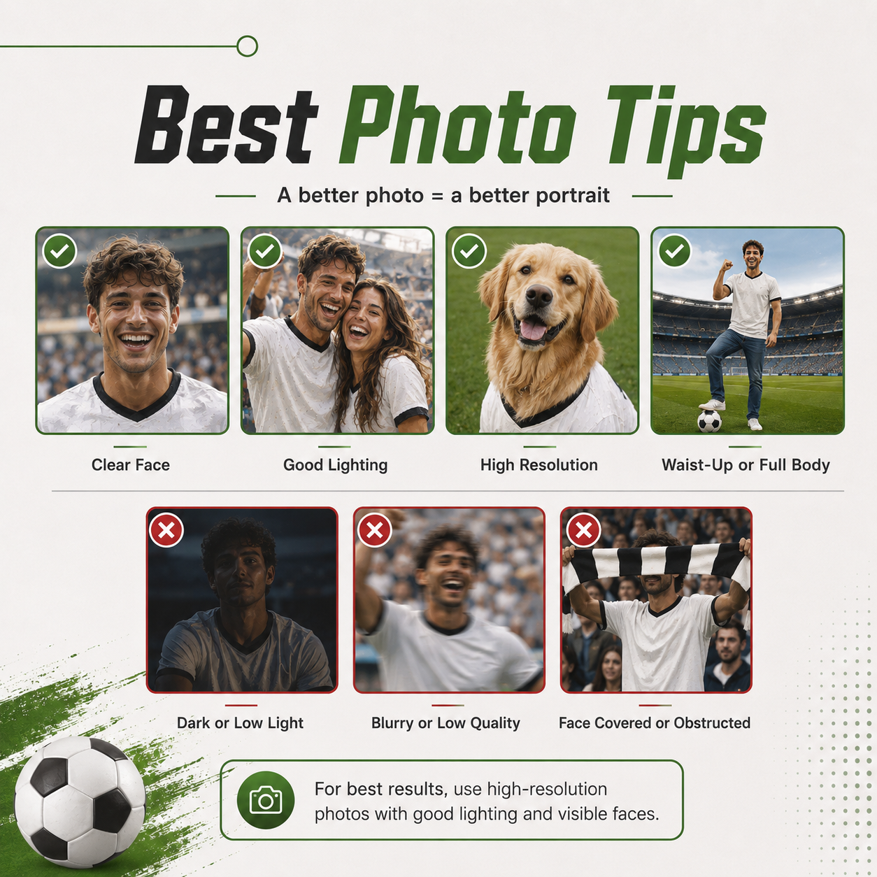 Best photo tips for custom football portrait print