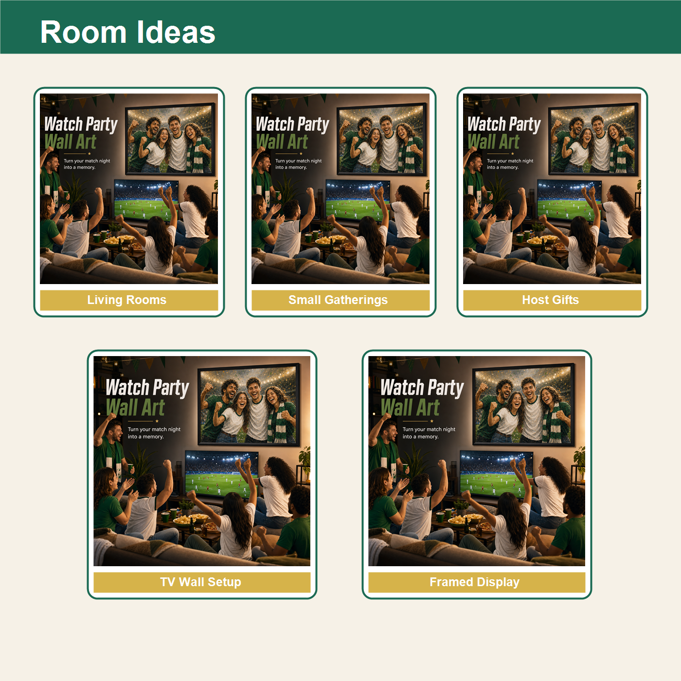 Living room personalized soccer wall art room ideas for TV walls framed displays and watch party spaces
