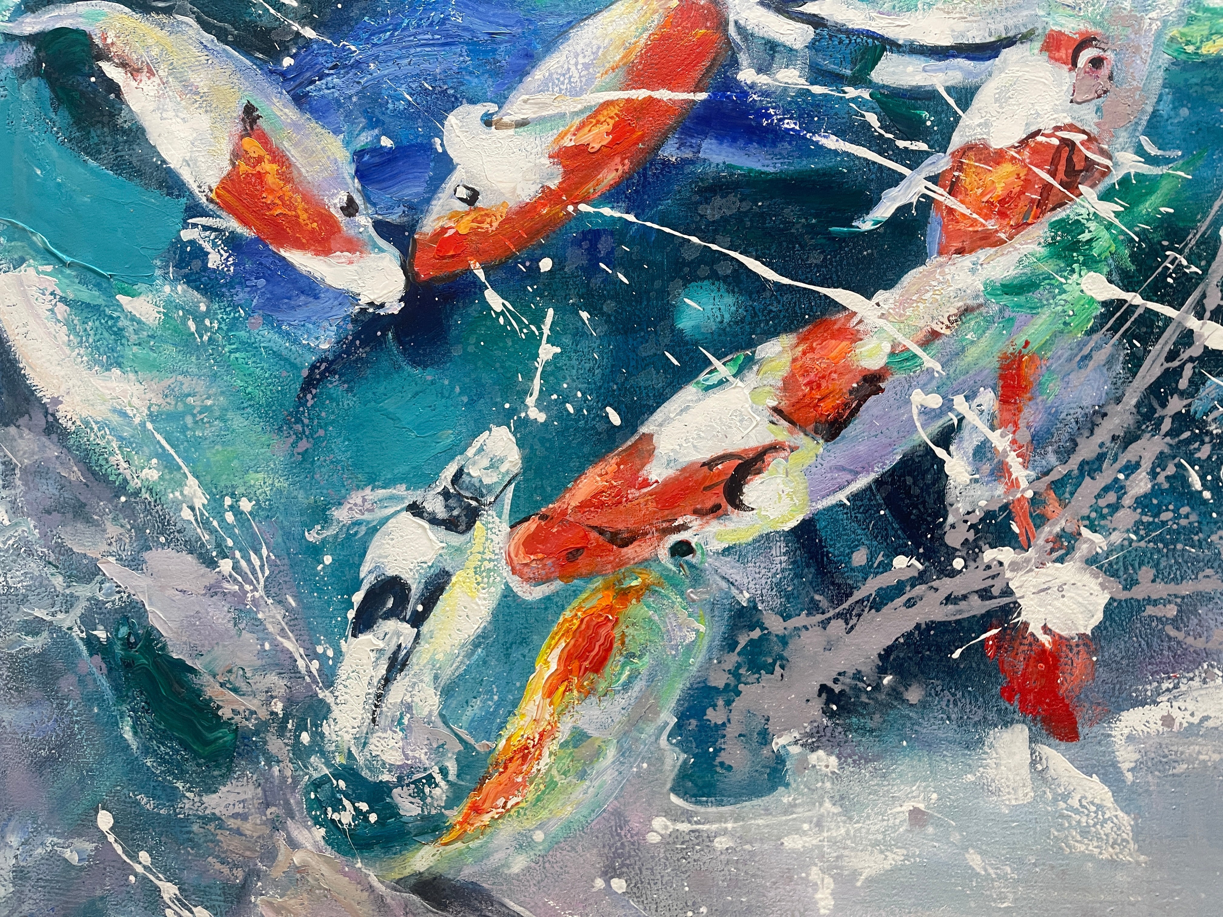 Dance of the Koi Painting