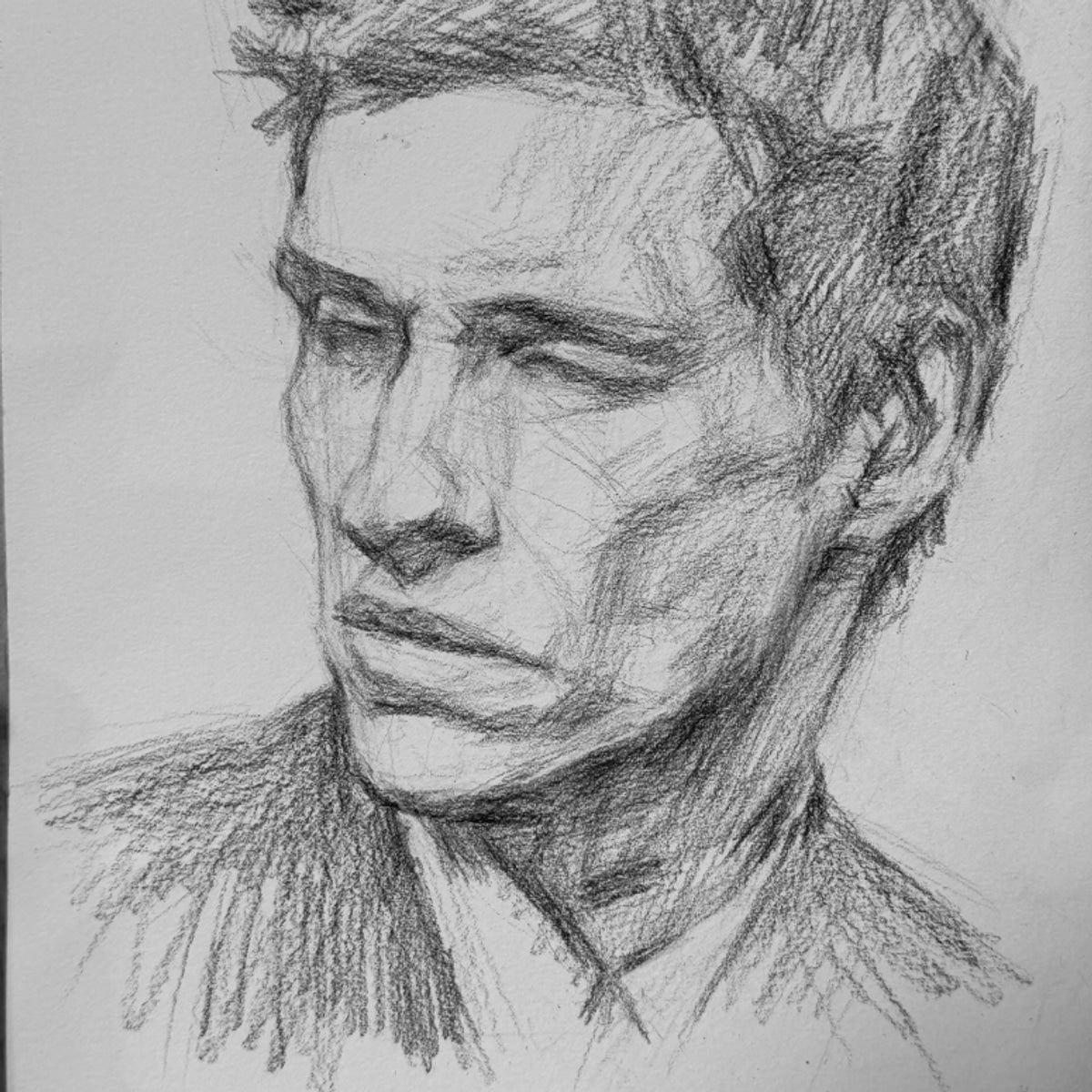 Hand-drawn charcoal portrait example 4