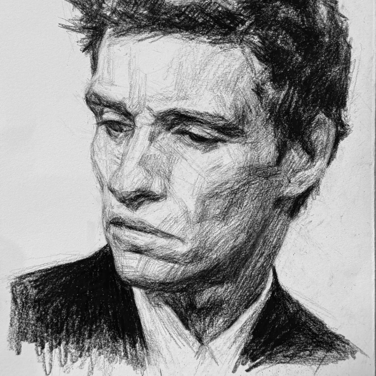 Hand-drawn charcoal portrait example 5