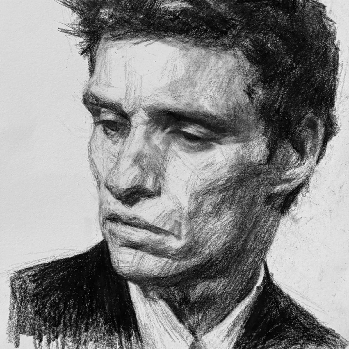 Hand-drawn charcoal portrait example 6