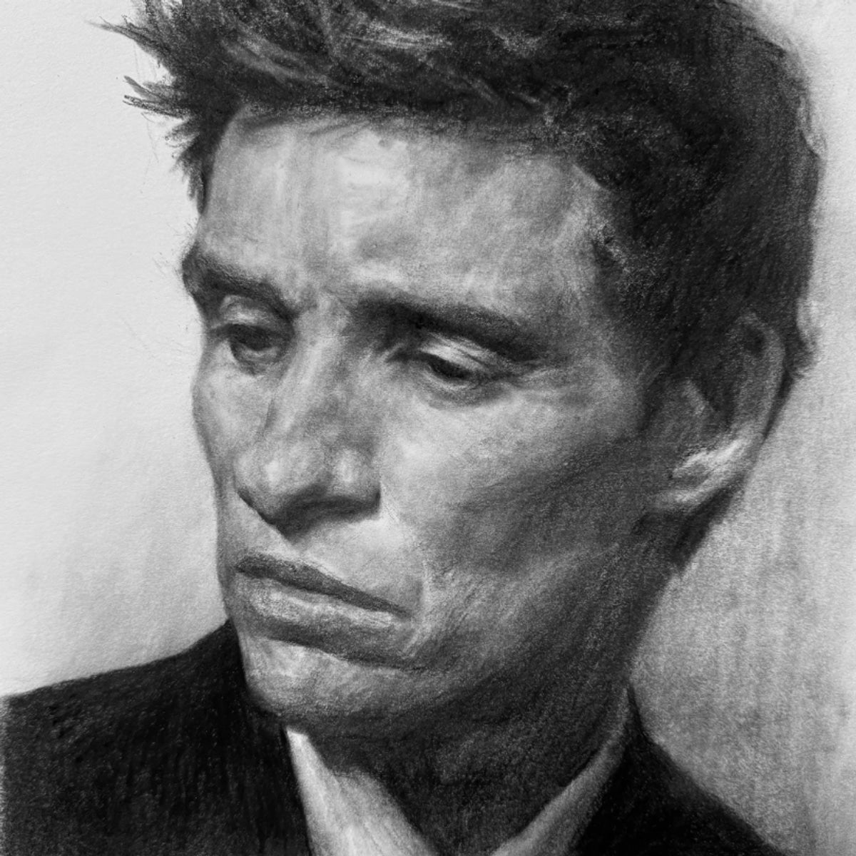 Hand-drawn charcoal portrait example 8