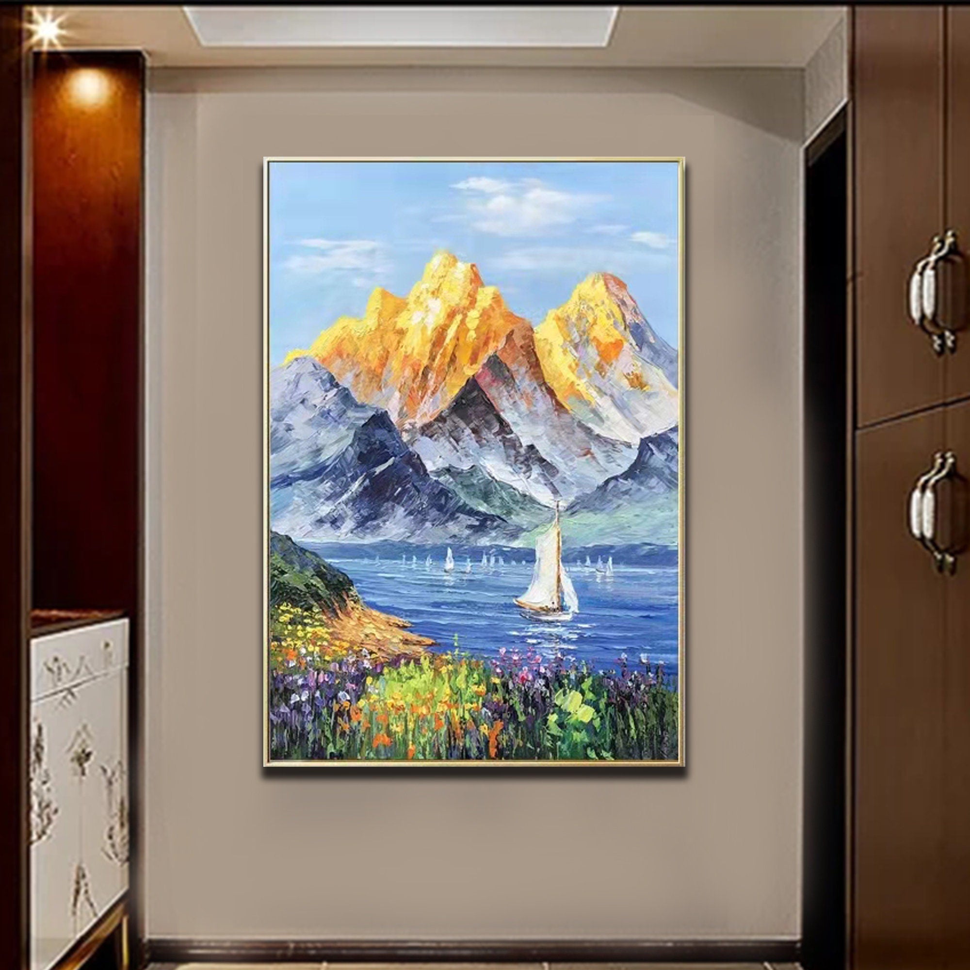 Golden Mountains Painting