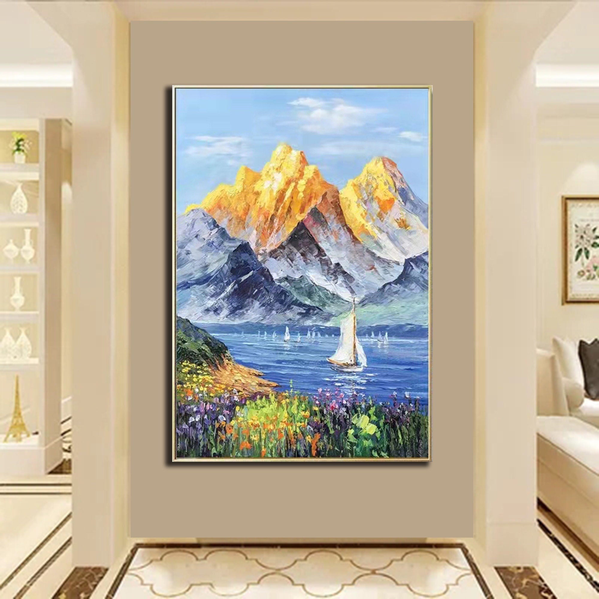 Golden Mountains Painting