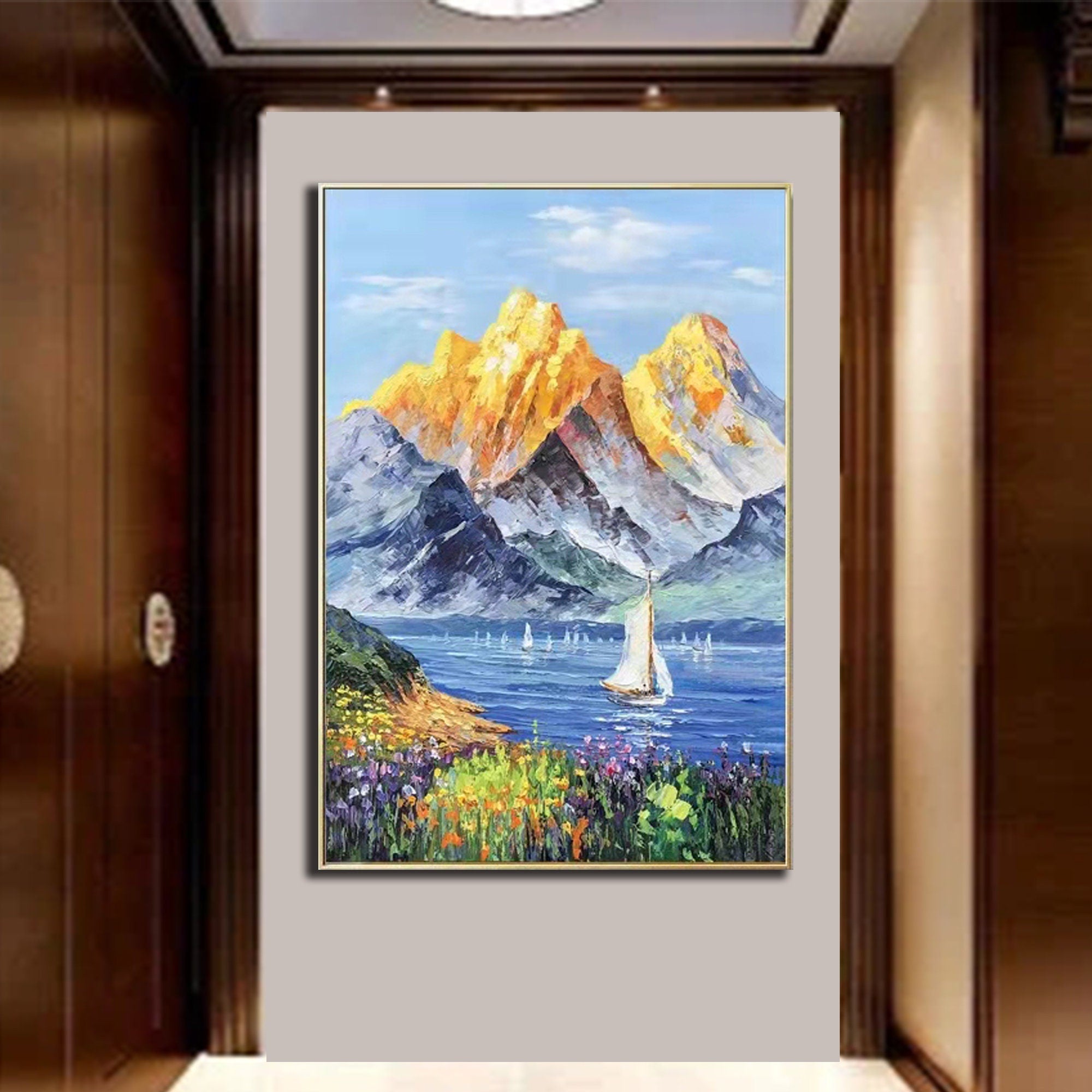 Golden Mountains Painting