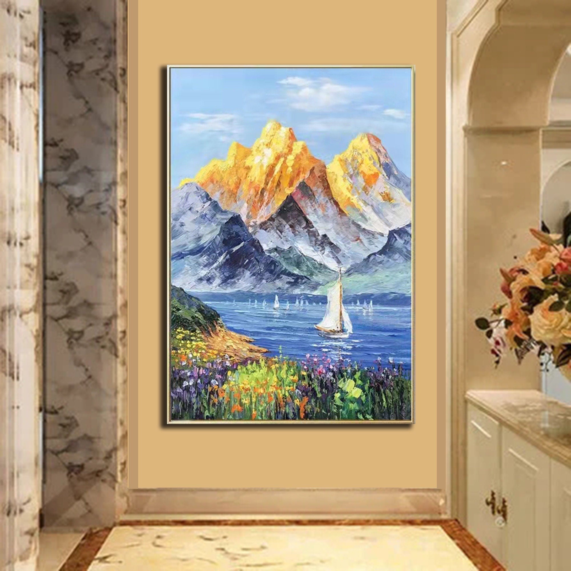 Golden Mountains Painting