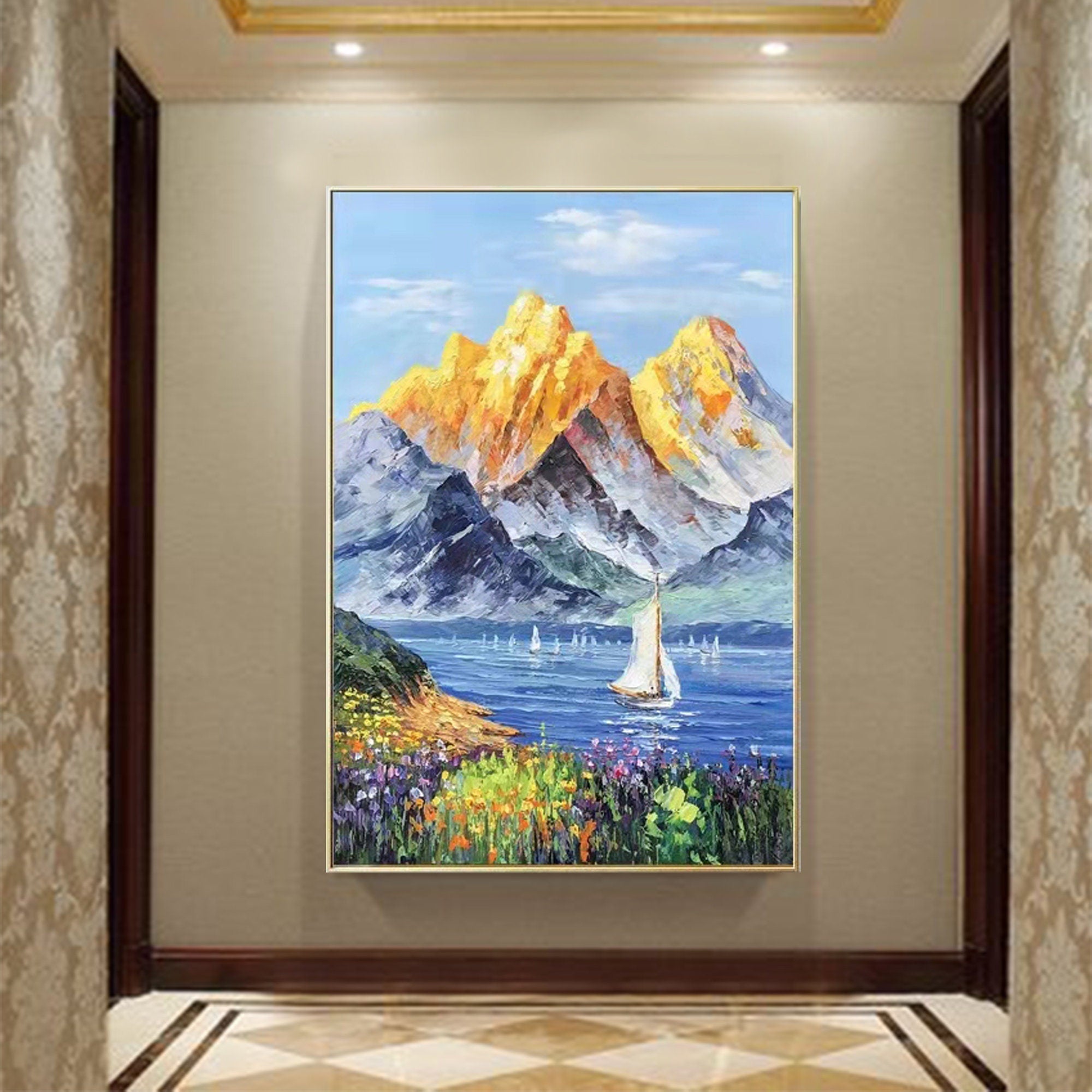 Golden Mountains Painting