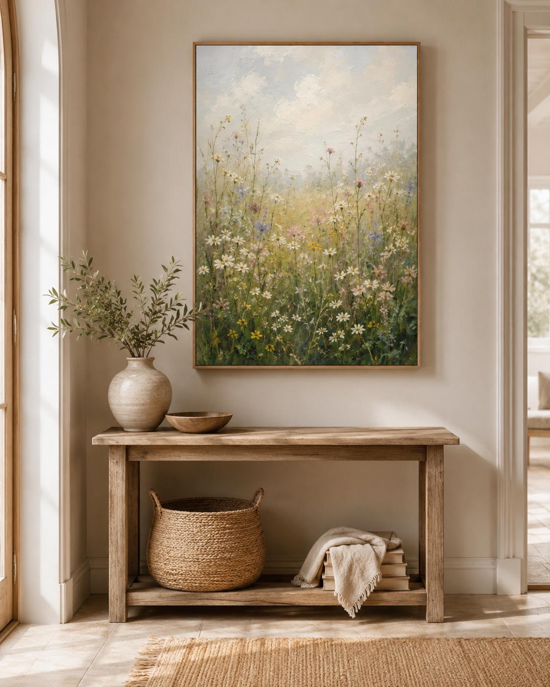 Wildflower Meadow — impressionist wildflower field oil painting on canvas — image 6