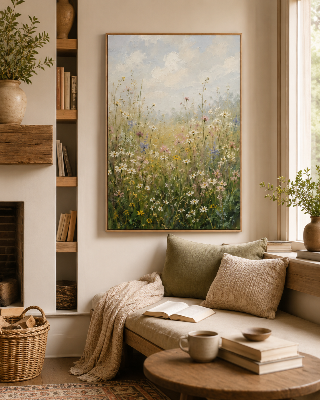 Wildflower Meadow — impressionist wildflower field oil painting on canvas — image 7