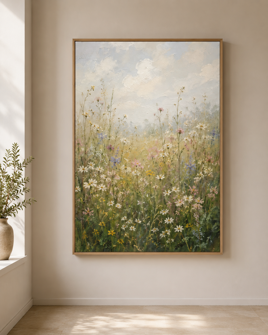 Wildflower Meadow — impressionist wildflower field oil painting on canvas — image 8
