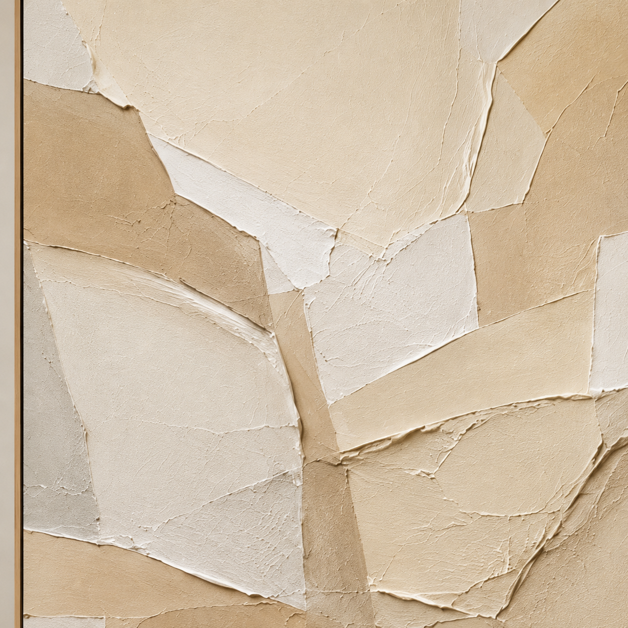 Sandstone — beige cream textured abstract oil painting on canvas — image 1