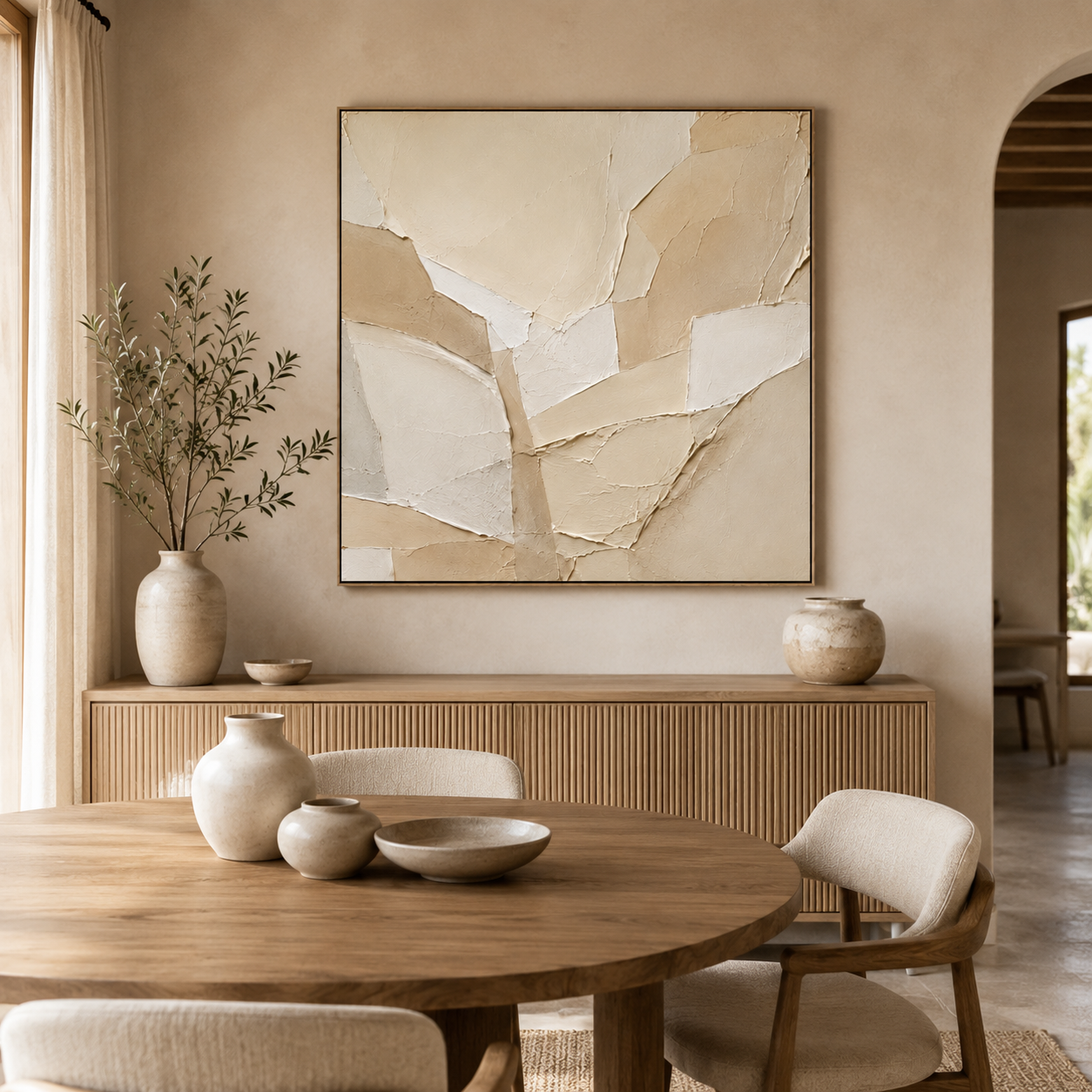 Sandstone — beige cream textured abstract oil painting on canvas — image 4